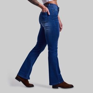 Born Primitive FLEX Stretchy Mid-Rise Boot Cut Jean (Mid Wash) Size LargeLarge /